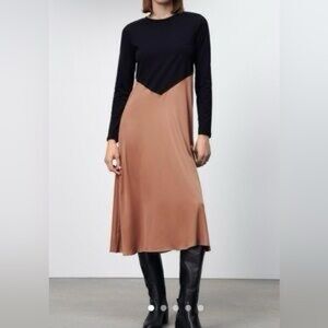 Zara Elegant Black and Tan Women's Dress